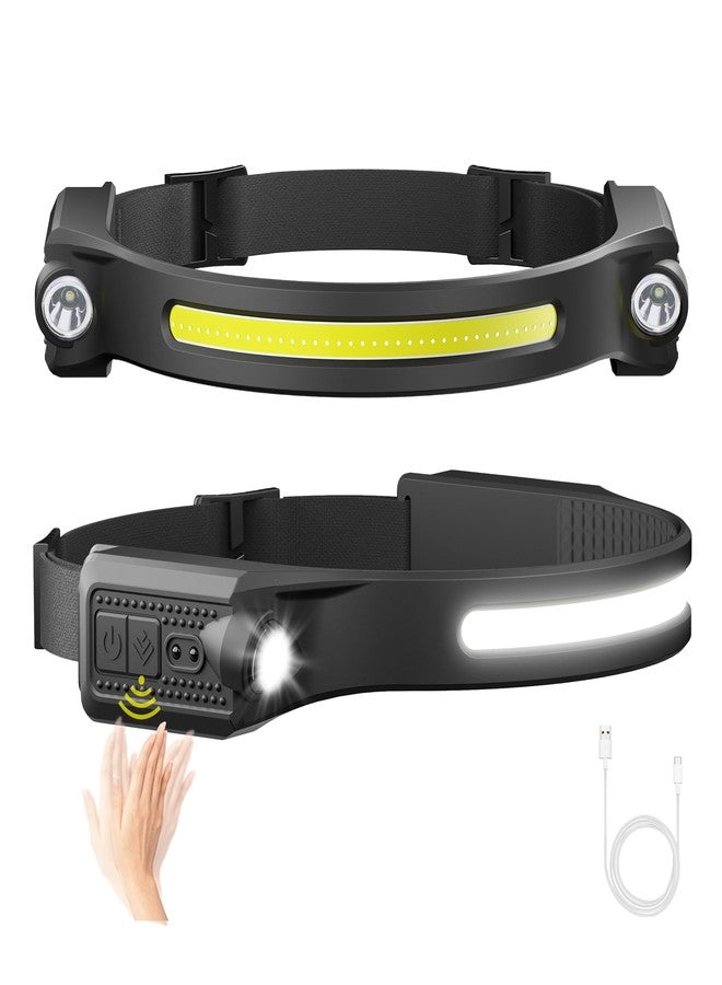 AlpsWolf LED Headlamp Rechargeable, 2 XPE LED and COB LED Head Lamp, Sensor Mode, 260° Wide Beam, IPX4 Waterproof, Rechargeable Headlight for Camping Accessories (2 Pack) - Image 1